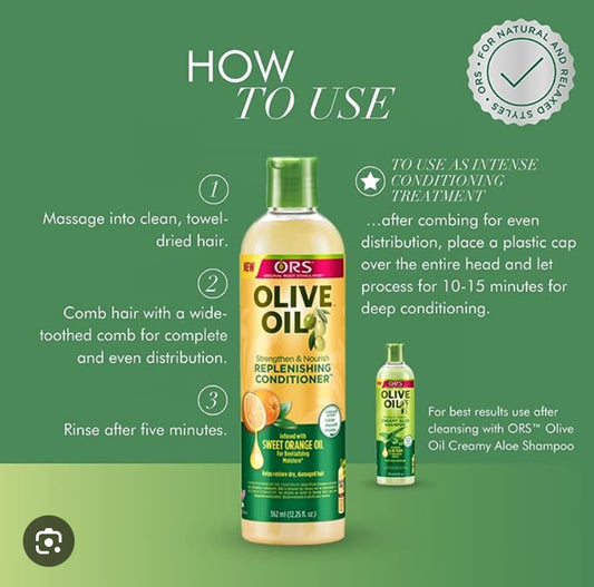 ORS Olive Oil Strengthen & Nourish Replenishing Conditioner.